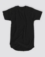 Black Longline Curved T-Shirt