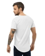 White Longline Curved T-Shirt - Image 4