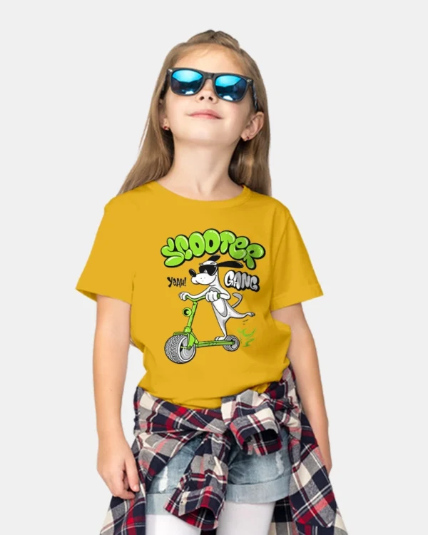 Scooter Gang Golden Yellow T-Shirt for Kids - Image 4